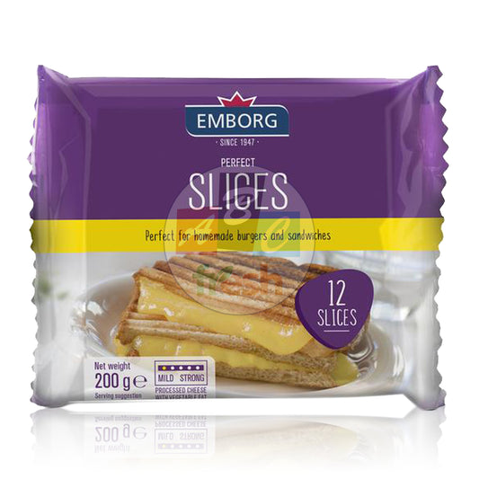 EMBORG PERFECT CHEESE 12`S SLICES 200GM